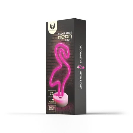 Neon na podstawce LED FLAMING róż FSNE01 Forever Light