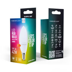 Forever Light Żarówka LED RGB E14 C37 5W 500lm 4000K klasa F