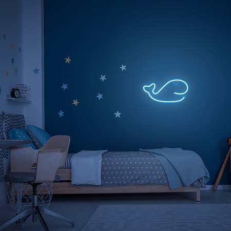 Forever Light neon LED WIELORYB niebieski Bat + USB FLNE19