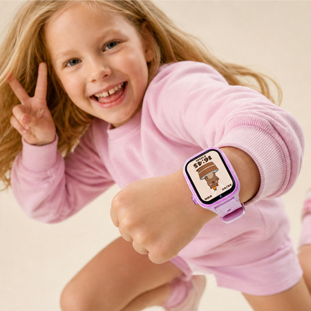 Smartwatch dziecięcy AI Forever Besti KW-540 GPS WiFi 4G IPS – Inteligentny zegarek dla dzieci z lokalizatorem, rozmowami wideo i przyciskiem SOS Różowy