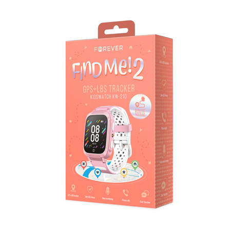 Forever Smartwatch Kids Find Me 2 KW-210 Różowy 