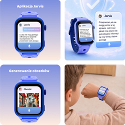 Smartwatch dziecięcy AI Forever Bro KW-540 GPS WiFi 4G IPS – Inteligentny zegarek dla dzieci z lokalizatorem, rozmowami wideo i przyciskiem SOS Niebieski
