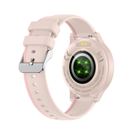 Smartwatch Forever iGO Watch 4! JW-600 Bluetooth 5.3 AMOLED IP67 – Inteligentny zegarek z rozmowami Bluetooth, monitorowaniem zdrowia i 2 paskami Pudrowy Róż