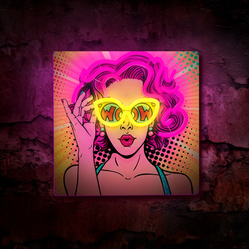 Neon ART LED POWER WOMAN żółto fioletowy FLA02 Forever Light