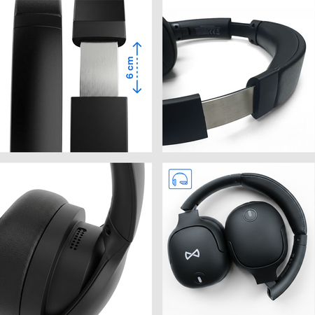 Słuchawki bezprzewodowe Forever FS-300E Bluetooth 5.3 AUX USB-C Hybrid ANC Czarne