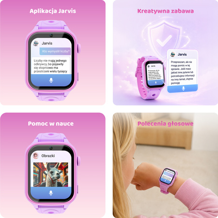 Smartwatch dziecięcy AI Forever Besti KW-540 GPS WiFi 4G IPS – Inteligentny zegarek dla dzieci z lokalizatorem, rozmowami wideo i przyciskiem SOS Różowy