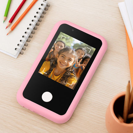 Forever edukacyjny telefon dla dzieci z dodatkowym case ETD-16 różowy