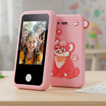 Forever edukacyjny telefon dla dzieci z dodatkowym case ETD-16 różowy