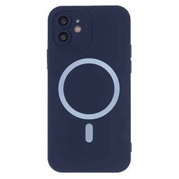 Nakładka Silicon Soft Mag do iPhone 12 6,1" ciemnoniebieska