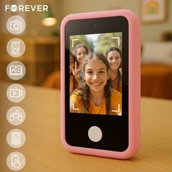 Forever edukacyjny telefon dla dzieci z dodatkowym case ETD-16 różowy