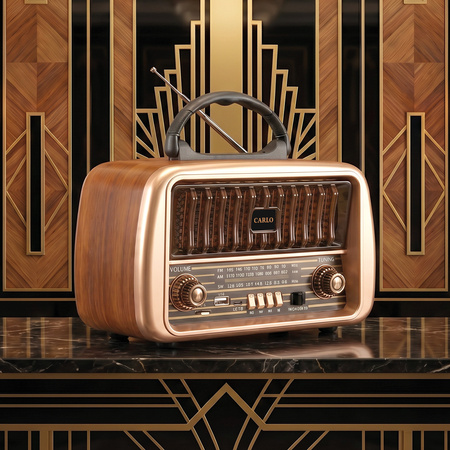 Radio Retro Forever Electro CARLO JB-105 AM/FM/SW Bluetooth 5.0 USB microSD 5W Akumulator 1200mAh