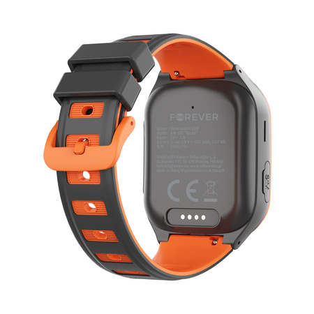 Smartwatch dziecięcy AI Forever xBoost KW-530 GPS WiFi 4G – Inteligentny zegarek dla dzieci z lokalizatorem, rozmowami wideo i przyciskiem SOS (pomarańczowy)