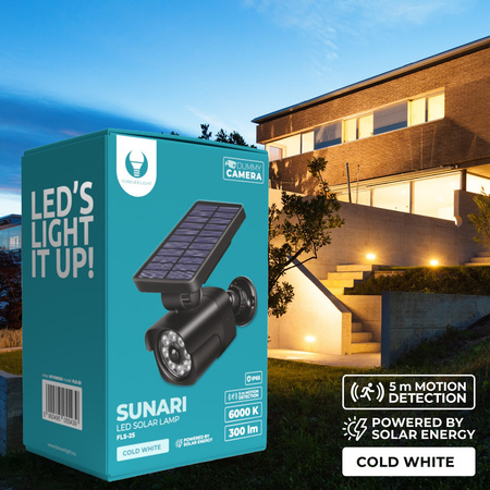 Lampa solarna LED SUNARI FLS-25 SMD PIR z atrapą kamery 4W 300lm 6000K 1500mAh Li-Ion Forever Light