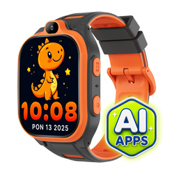 Smartwatch dziecięcy AI Forever Boost KW-530 GPS WiFi 4G – Inteligentny zegarek dla dzieci z lokalizatorem, rozmowami wideo i przyciskiem SOS (pomarańczowy)