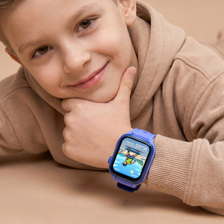 Smartwatch dziecięcy AI Forever Bro KW-540 GPS WiFi 4G IPS – Inteligentny zegarek dla dzieci z lokalizatorem, rozmowami wideo i przyciskiem SOS Niebieski