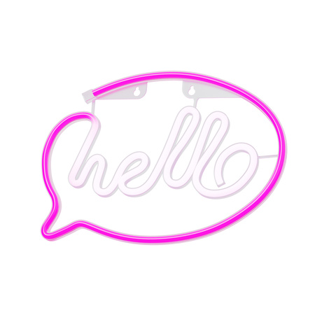 Forever Light neon LED HELLO róż biały Bat + USB FLNE15