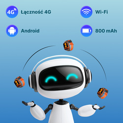 Smartwatch dziecięcy AI Forever Boost KW-530 GPS WiFi 4G – Inteligentny zegarek dla dzieci z lokalizatorem, rozmowami wideo i przyciskiem SOS (pomarańczowy)