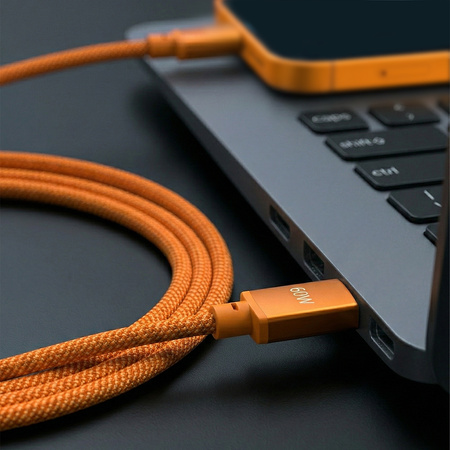 Forever kabel Saffron USB-C - USB-C 1,0 m 60W pomarańczowy