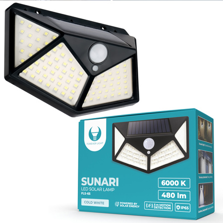 Lampa solarna LED SUNARI FLS-65 100*SMD PIR 6W 480lm 6000K 1200mAh Li-Ion Forever Light