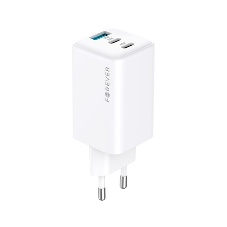 Forever ładowarka sieciowa GaN PD QC TC-08-65ACC 2x USB-C 1x USB 65W biała