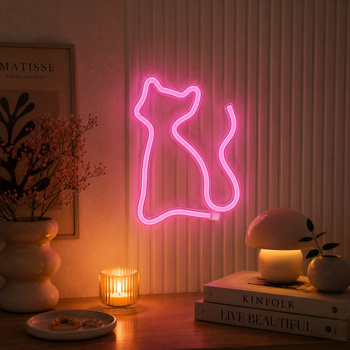 Neon LED KOT różowy Bat + USB FLNEO4 Forever Light