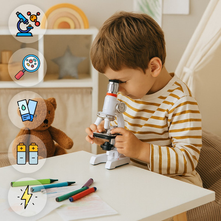 Forever Mikroskop z aluminiowym korpusem Plus C2171P biały