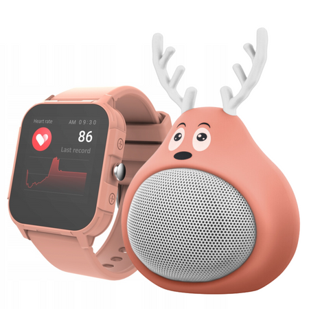 Zestaw Forever smartwatch IGO 2 JW-150 + Głośnik Sweet Animal Deer ABS-100 pomarańczowy