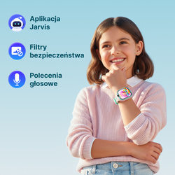 Smartwatch dziecięcy AI Forever Boost KW-530 GPS WiFi 4G – Inteligentny zegarek dla dzieci z lokalizatorem, rozmowami wideo i przyciskiem SOS (różowy)