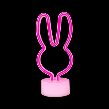 Neon na podstawce LED ZAJĄC różowy USB-C FSC-10 Forever Light