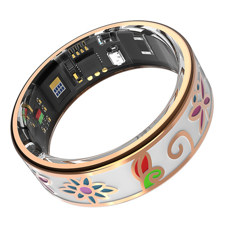 Smart Ring Forever Botanical SR-101 Bluetooth 5.4 BLE 5ATM – Inteligentny pierścień z monitorowaniem zdrowia, snu i aktywności Różowe złoto