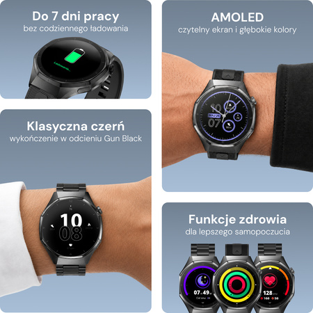 Smartwatch Forever SW-720 xBase Bluetooth 5.3 IP68 AMOLED Black