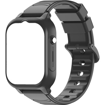 Pasek silikonowy wraz z obudową do zegarka GPS WiFi 4G Kids Forever Look Me KW-510 czarny