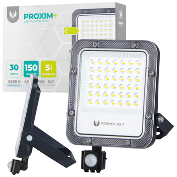 Naświetlacz LED PROXIM+ 30W 6500K 4500lm PIR 230V IP65 Forever Light 150lm/W 5 lat gwarancji