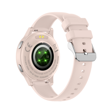 Smartwatch Forever iGO Watch 4! JW-600 Bluetooth 5.3 AMOLED IP67 – Inteligentny zegarek z rozmowami Bluetooth, monitorowaniem zdrowia i 2 paskami Pudrowy Róż