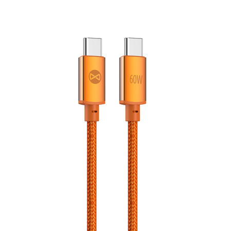 Forever kabel Saffron USB-C - USB-C 1,0 m 60W pomarańczowy