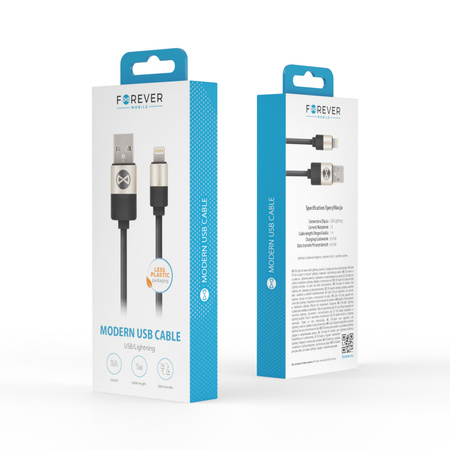 Forever kabel Modern USB - Lightning 1,0 m 2A czarny