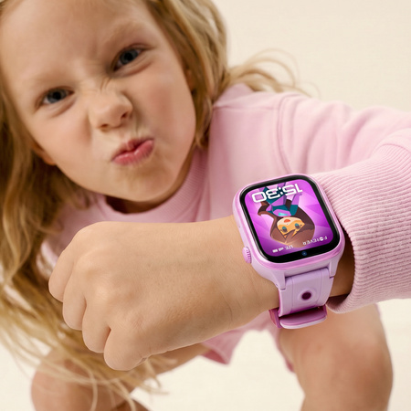 Smartwatch dziecięcy AI Forever Besti KW-540 GPS WiFi 4G IPS – Inteligentny zegarek dla dzieci z lokalizatorem, rozmowami wideo i przyciskiem SOS Różowy