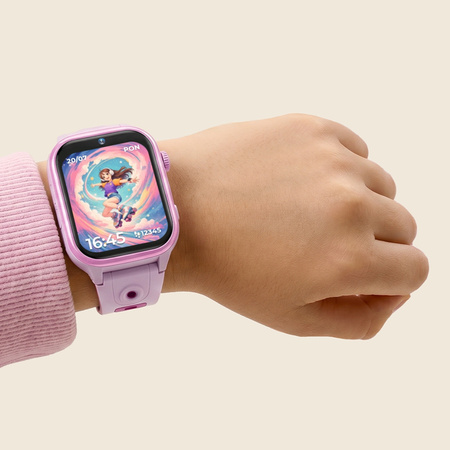 Smartwatch dziecięcy AI Forever Besti KW-540 GPS WiFi 4G IPS – Inteligentny zegarek dla dzieci z lokalizatorem, rozmowami wideo i przyciskiem SOS Różowy