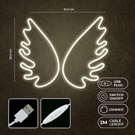 Neon PLEXI LED SKRZYDŁA białe FPNE09X Forever Light