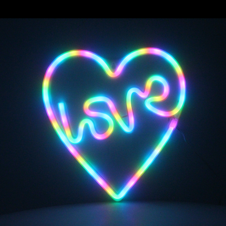 Neon LED RGB LOVE W SERCU FLRN02 + pilot Forever Light