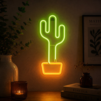 Neon LED KAKTUS pomarańcz/zielony Bat + USB FLNEO2 Forever Light