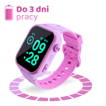 Smartwatch dziecięcy AI Forever Besti KW-540 GPS WiFi 4G IPS – Inteligentny zegarek dla dzieci z lokalizatorem, rozmowami wideo i przyciskiem SOS Różowy