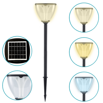Lampa solarna LED SUNARI FLS-98 Słupek MODERN 3000K+6000K 2200mAh LiFePO4 + PIR Forever Light