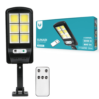 Lampa solarna LED SUNARI FLS-01 6*COB PIR 10W 800lm 6000K 2400mAh Li-Ion + pilot Forever Light