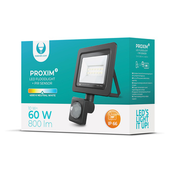 Naświetlacz LED PROXIM II 10W |4500K| PIR IP66 Forever Light