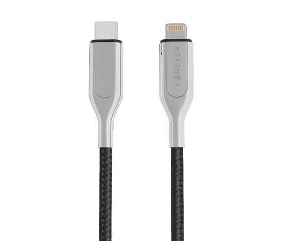 Forever Core kabel MFI PD Ultra Fast USB-C - Lightning 1,5 m 2,4A czarny