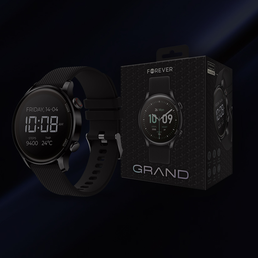 Herren Smartwatch Grand von Forever
Größeres Uhrengehäuse, größerer Bedienkomfort
