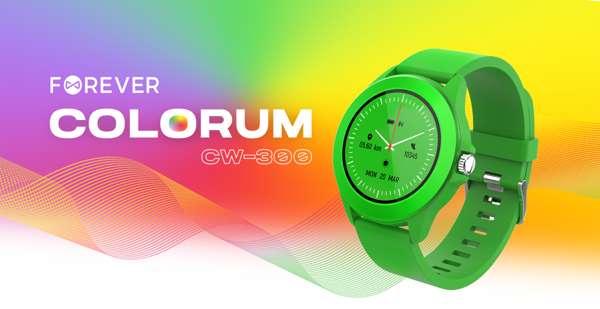 Zielony smartwatch modowy Colorum od Forever