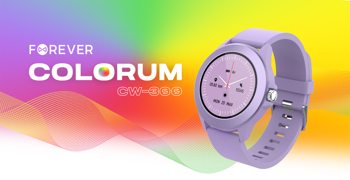 Fioletowy smartwatch modowy Colorum od Forever