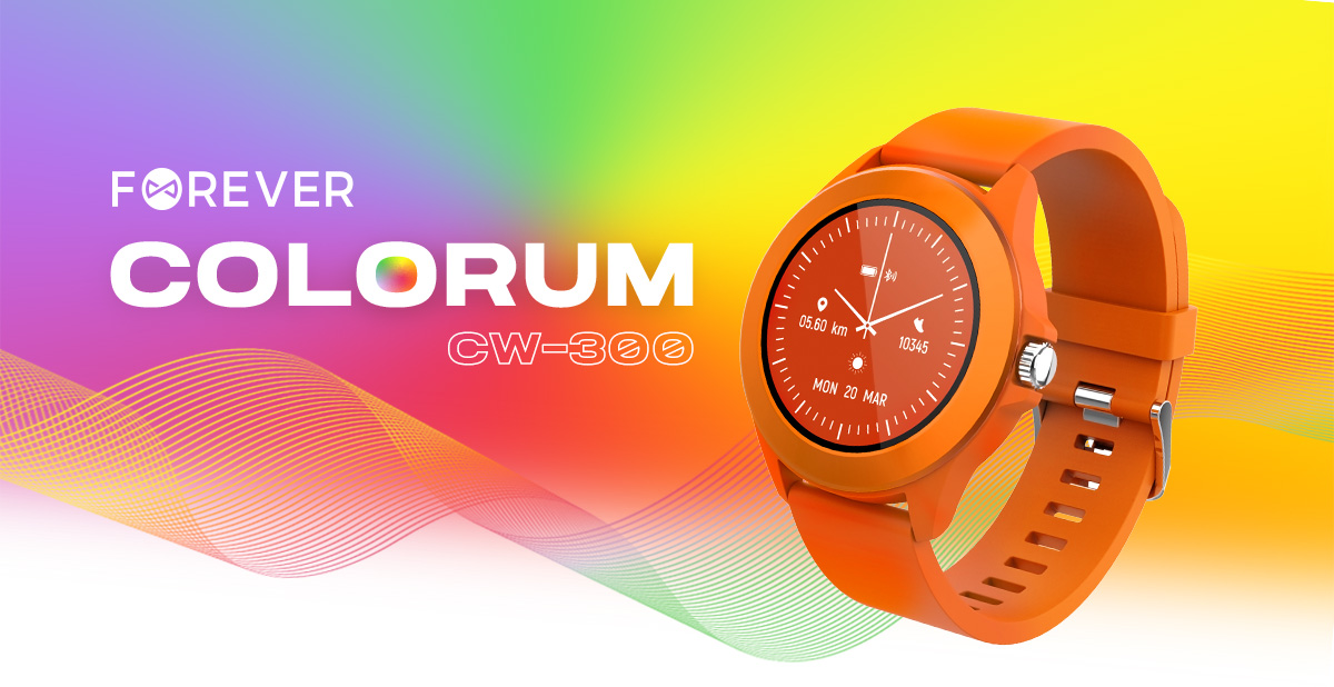 Pomarańczowy smartwatch modowy Colorum od Forever